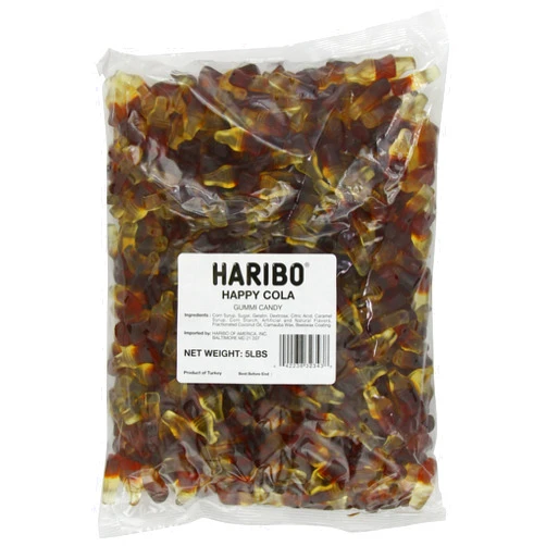 Haribo Gummi Candy, Happy-Cola, 5 Pound