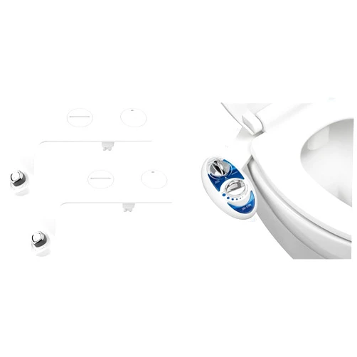 Bio Bidet by Bemis SlimEdge 2-Pack of Freshwater Attachments, White, Non-Electric & LUXE Bidet NEO 185 - Self-Cleaning, Dual Nozzle, Non-Electric Bidet Attachment for Toilet Seat, Adjustable