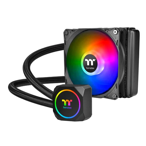 Thermaltake TH120 ARGB Motherboard Sync Edition Intel LGA1700 Ready/AM5/AMD All-in-One Liquid Cooling System 120mm High Efficiency Radiator CPU Cooler CL-W285-PL12SW-B, Black