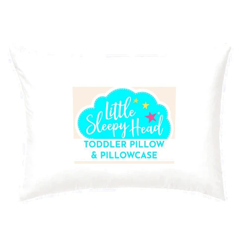 Little Sleepy Head Toddler Pillow with Pillowcase 13x18 - Kids Pillow for Sleeping - Toddler Pillow - Better Neck Support Ergonomic Pillow and Toddler Pillowcase - Best Pillows for Kids (White)