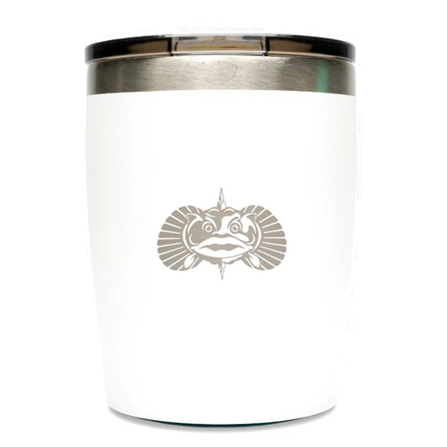 Toadfish Non-tipping 10oz Double Wall Insulated Stainless Steel Rocks Tumbler w/ East Slide Lid - White