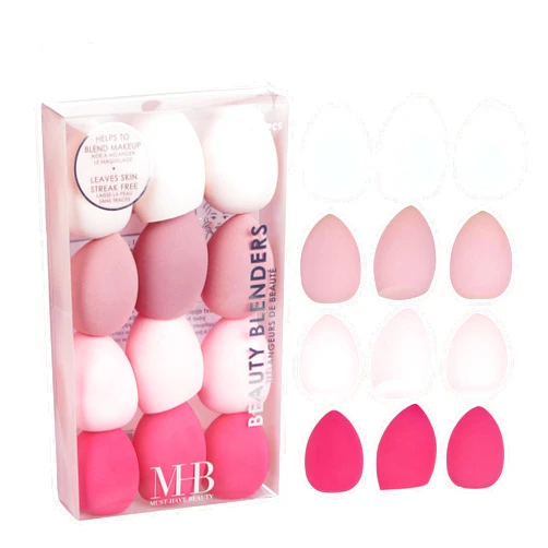 Expressions 12pc Beauty Blenders Value Pack - Assorted Cosmetic Makeup Sponge Beauty Blender Set For Foundation, Blush, Concealer, Eyeshadow, Contour & Highlighter Pastel