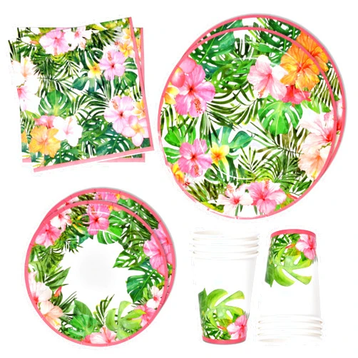 Gift Boutique Hawaiian Luau Tropical Party Paper Plates and Napkins 24 9