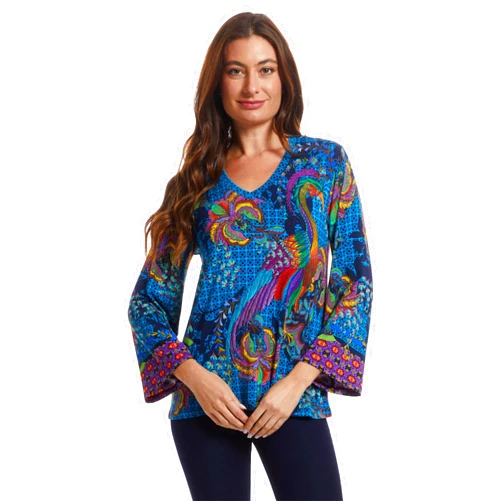 Johnny was Women's The Janie Favorite V-Neck Kimono Sleeve Tee- Thala