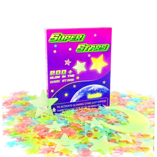 Lzzabo 208Pcs Glowing Star Stickers for Ceiling (Moon and Stars Stickers)