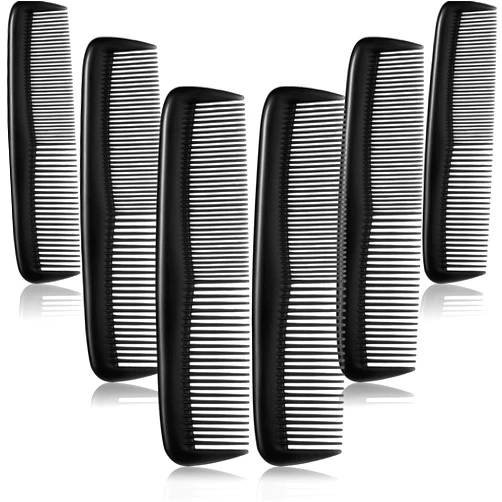 Leinuosen 12 Pieces Hair Combs Set Pocket for Women and Men, Fine Dressing Comb,Plastic (Black)