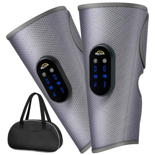 ALLJOY Cordless Leg Massager for Circulation and Pain Relief, Rechargeable Calf Massager with 4 Modes, 2 Heating Levels, 4 Vibration Functions and 30min Auto-Off Gift for Family Friends (A Pair)