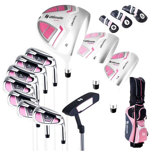 Tangkula 12 Pieces Women’s Complete Golf Club Set Right Hand, Golf Club Package Set with 460CC #1 Driver & #3 Fairway & #5 Hybrid & #5/#6/#7/#8/#9/#P/#S Irons, Putter, Portable Golf Cart Bag