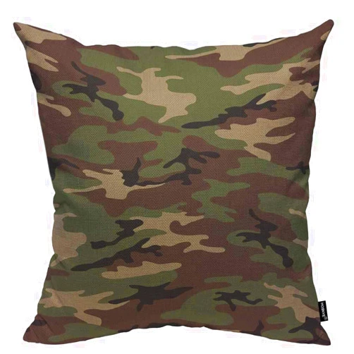 HOSNYE Army Camouflage Throw Pillow Cushion Covers Hunting Camo Green Hunter Decorative Square Accent Pillow Case 18 x18 inch