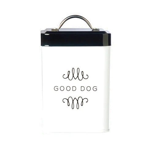 Amici Pet Pet Treat Collection, , Sparky Good Dog Metal Storage Canister, 36 oz, White