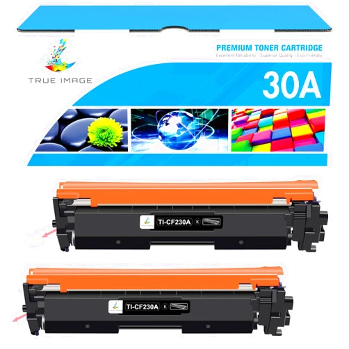 TRUE IMAGE CF230A 30A Black Toner Cartridge Compatible Replacement for HP 30A CF230A 30X CF230X M227fdw for HP Laserjet Pro MFP M203dw M227fdn M203dn M227sdn M203d M227 M203 Series Printer (Black, 2-Pack)