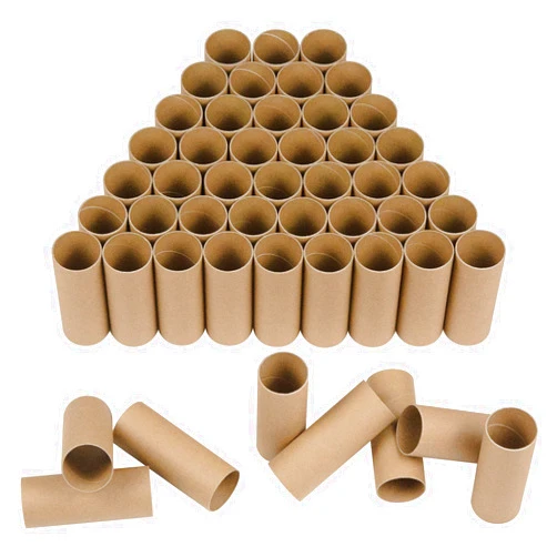 HESESOH 50 Pack Cardboard Tubes for Crafts - 1.57 x 3.94 Inches - Brown Toilet Paper Empty Rolls Round Thick Tubes Sturdy for Classroom Family Handmade DIY Projects