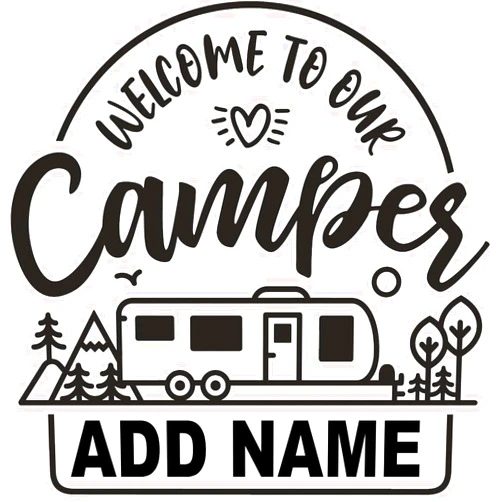 The Decal Hub Custom Personalized Camper Vinyl Decal Happy Campers Camping Decor Sticker (12