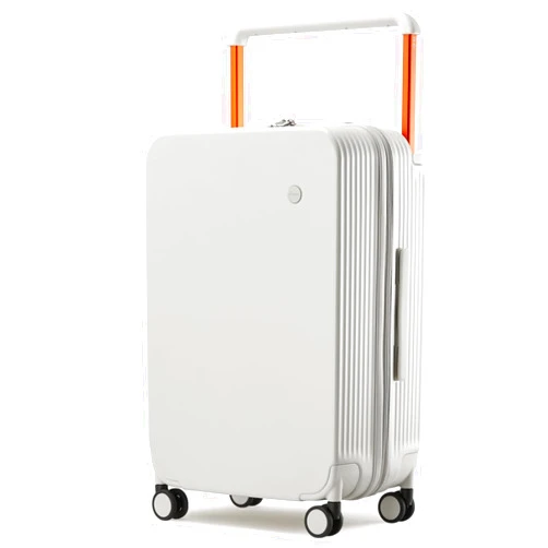 mixi Carry On Luggage Airline Approved Wide Handle Lightweight Luggage PC Hard Shell Suitcases Rolling Suitcases with Spinner Wheels & TSA Lock, 20 Inch Smoke White