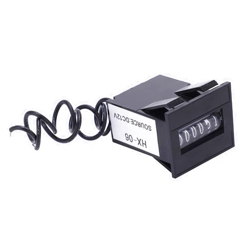 Fafeicy Electromagnetic Counter 6 Digits Electronic Industrial Totalizer with No Clear Function HX‑06 for, Frequency counters (12V)