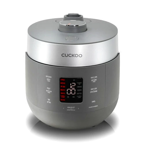 CUCKOO CRP-ST0609FG 6-Cup (Uncooked) / 12-Cup (Cooked) Twin Pressure Rice Cooker & Warmer with Nonstick Inner Pot, 16 Menu Options, 3 Voice Guide, Auto Clean (Gray)