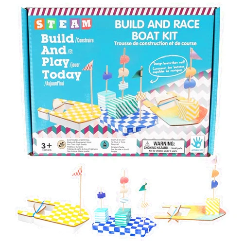 WECHARM HOME 12 Pack 3D BUILDBOAT KIT,3D Paint Puzzle creat,Children use Their Imagination to Paint and DIY,3D Puzzles Educational Crafts Building Suitable for Children Over 3 Year Old