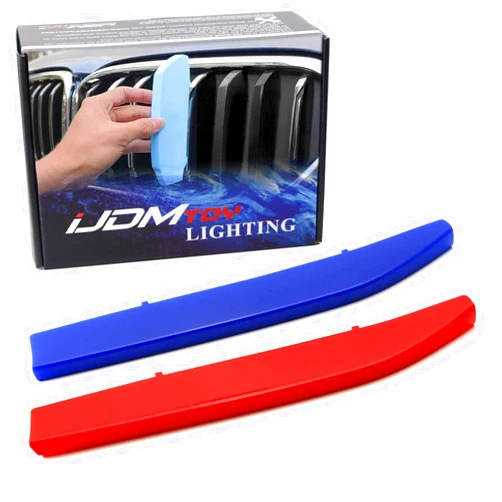 iJDMTOY Exact Fit 3pc Set Iconic Tri-Accent Grille Insert Trims Compatible with 2016-2019 G11/G12 7 Series 740i, 750i, 750Li, etc with 9 Standard Grille Beams