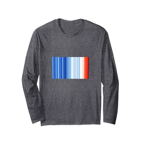 ShowYourStripes Warming Stripes Global Temperatures Climate Change Long Sleeve T-Shirt