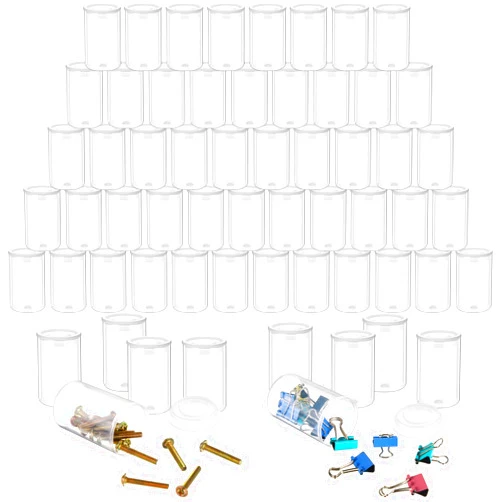 JOVITEC 200 Pcs Plastic Film Canister Holder 35 mm Empty Camera Reel Containers Storage Containers Case with Lids for Small Accessories Fish Hook Film Beads (Clear)