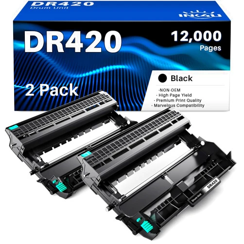 INK4U Compatible Drum Unit Replacement for DR420 Drum Unit to Use with HL-2270DW HL-2280DW HL-2230 HL-2240 MFC-7360N MFC-7860DW DCP-7065DN Printer (2 Pack, NOT Toner)