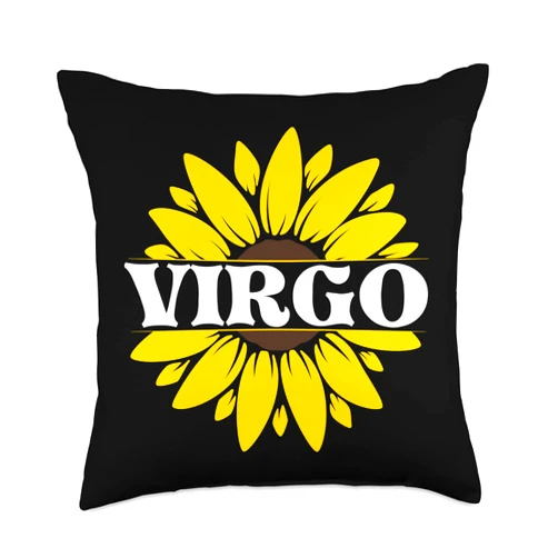 Shertvibes Zodiac Astrology Astrological Signs Virgo Season Zodiac Horoscope Sunflower Birthday Men Women Throw Pillow