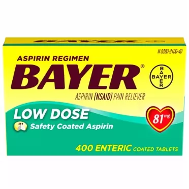 Bayer Low Dose 81mg Aspirin Regimen Safety Coated, 400 Tablets each (pack of 6)