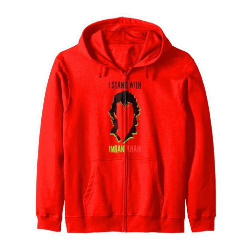 I Stand With Imran Khan Pti Pakistan Outfit Gifts I Stand With Imran Khan Pti Pakistan Support Freedom Zip Hoodie