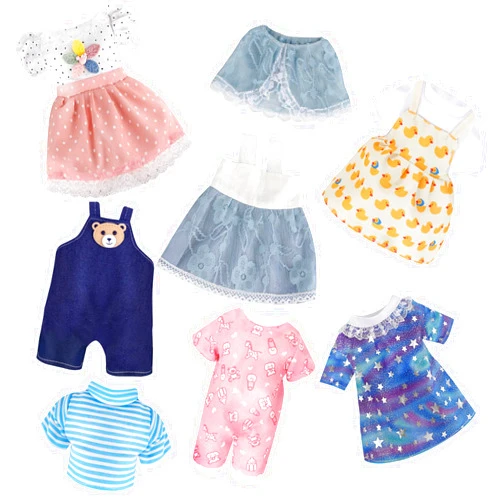 MLcnleS Alive Doll Clothes and Accessories - Baby Doll Dresses Fit for 10 11 12 Inch Girl Dolls, 6 Sets Doll Outfits Include Doll Dresses, Pajamas, One-Piece Suit, Jumpsuits, for Girls Gifts Christmas