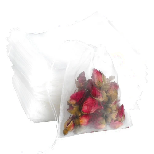 Salbsever 100 Pcs Loose Tea Bags Tea Filter Bags Disposable Tea Bags for Loose Leaf Tea Mesh Small Drawstring Empty Tea Bags for Coffee, Herbs, Spice Sachet, Bath Cooking 2.36 x 2.75 Inch