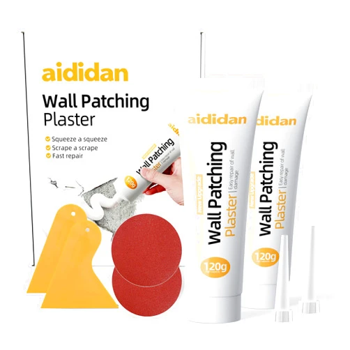 Aididan 2pcs Drywall Repair Kit Hole Repair Patch Kits Wall Spackle Repair Paste Wall Mending Agent Quick Fix Solution for Home Wall, White Repair Putty Plaster Dent & Wood Scratch Repair