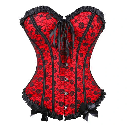 Kranchungel Corsets for Women Plus Size Corset Overbust Waist Cincher Bustier Lace Up Corset Top