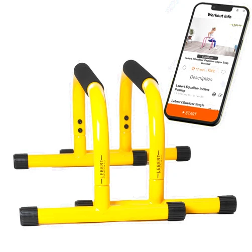 Lebert Fitness Parallette Push Up Bars Dip Station Stand - Perfect for Home and Garage Gym Exercise Equipment - Gymnastics, Calisthenics, Strength Training Parallel Bars for Men and Women
