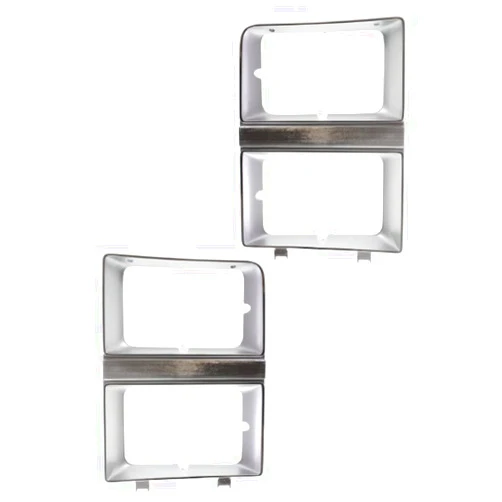 KarParts360 For GMC C1500 / C2500 / C3500 Headlight Door 1981 1982 Driver and Passenger Side Pair/Set | w/Dual Headlamps | Chrome | GM2512106 + GM2513106 | 14021353 + 14021354