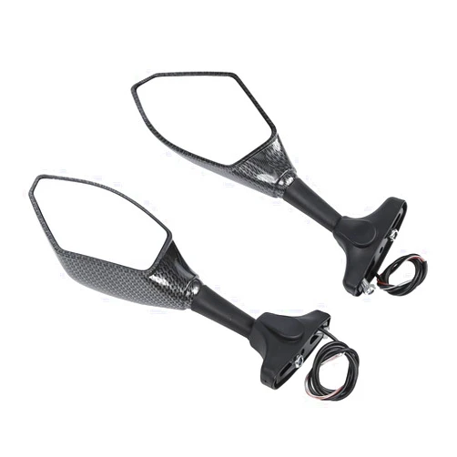 XMT-MOTO Rear View Mirrors LED Turn Signals fit for all Street Bikes Honda, Kawasaki, Suzuki, Yamaha,Ducati, Triumph