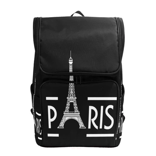 Naanle Stylish Eiffel Tower Paris Black White Casual Man Woman Student Backpack Travel Computer Bag
