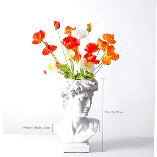 DOUXFUN Greek Roman Style Statue Flowers Vase Succulent Planter - Makeup Brushes Container Pen Holder - Great Gift for Home or Office Decoration (David-Large(11x7inch))