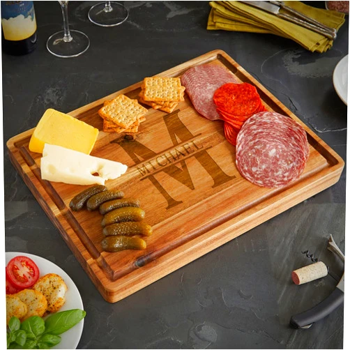 HomeWetBar Oakmont Engraved Acacia Butcher Block Cutting Board (Personalized Product)