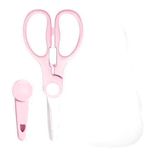 ATB Portable Baby Food Scissors Toddler Feeding Shears with Safety Lock, Food Grade Stainless Steel Material Food Supplement Scissors Suitable for Chicken Poultry Fish Meat Herbs noodles (Pink)