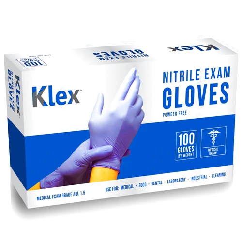 Klex Nitrile Exam Gloves - Medical Exam Grade, Powder Free, Rubber Latex Free, Strong 3.5mil, Food Safe, Lavender