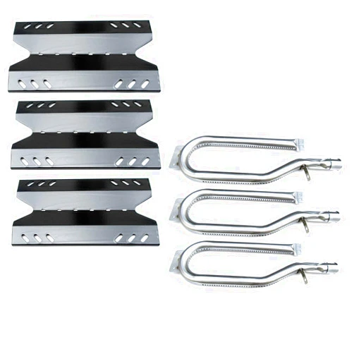 Direct Store Kit DG186 Replacement for Members Mark BQ05046-6, BBQ Pro BQ05041-28, BQ51009, Sam's Club, Outdoor Gourmet BQ05037-2, BQ05046-6A Gas Grills, Burner Tube, Porcealain Steel Heat Plate, 3pk