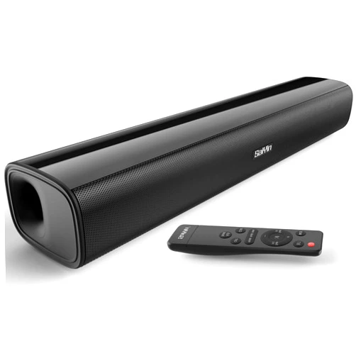 Saiyin Sound Bar,17 inch Sound Bar for Smart TV with Bluetooth 5.3/Optical/AUX Connection, Soundbar for TV/PC/Gaming/Projectors,Wall Mountable & Ultra Compact Design