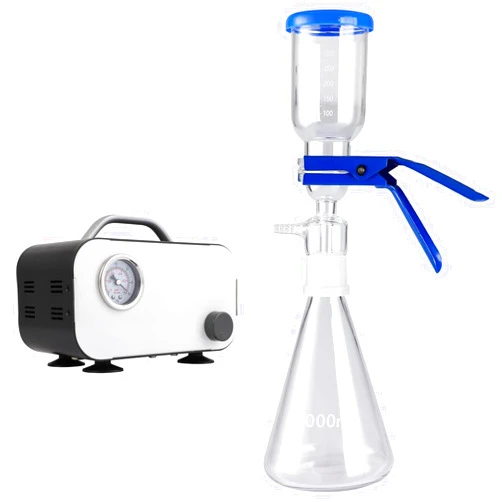 FOUR E'S SCIENTIFIC 1000mL Lab Vacuum Filtration Distillation Apparatus with Lab Vacuum Pump