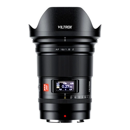 VILTROX AF 16mm F1.8 Z Full Frame Lens for Nikon Z-Mount, AF 16mm F/1.8 Z with Built-in LCD Screen Wide Angle Lens for Nikon Z Mount Z7 Z7ii Z8 Z8ii Z9 Zf Z30 Z50 Zfc