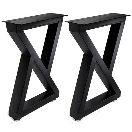 Kingrol Kingol 16 Inch Coffee Table Legs, Set of 2, Heavy Duty Furniture Legs, Black Metal Bench Legs, 11.7 x 4 x 15.4 Inch