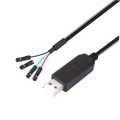 DTech USB to TTL Serial Adapter 3.3V Debug Cable TX RX Signal 4 Pin Female Socket PL2303 Prolific Chip Windows 10 8 7 XP Vista (3ft, Black)