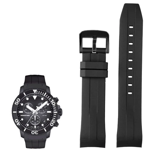 LZVRX 22mm Silicone Watch Bands For Tissot T120417 T120407 Quartz Dial Rubber Sport Men Watch Strap Watchband Waterproof