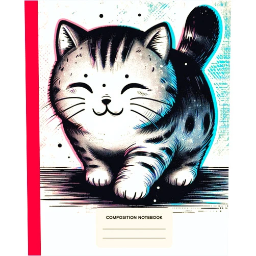 By Artful World Publications (Author) Composition Notebook College Ruled: Cute Cat Lovely Aesthetic Illustration | Lined Paper Journal For School, College, Office, Work - 7.5