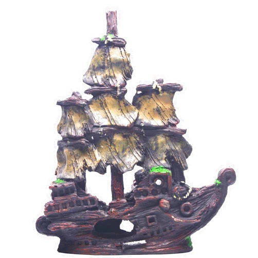 Saim Large Shipwreck Aquarium Decorations,High and Larger Fish Tank Sunken Ship Decoration Ornaments, Pirate Boat,Freshwater or Saltwater Decor,Aquarium Accessories