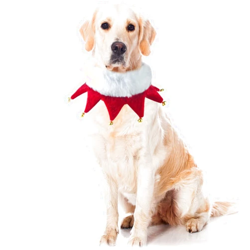UNIQUEED Christmas Dog Collar with Bells,Christmas Holiday Dog&Cat Knitted Scarf,Pet Costume Bandana Scarf for Puppy Kitty (Large)